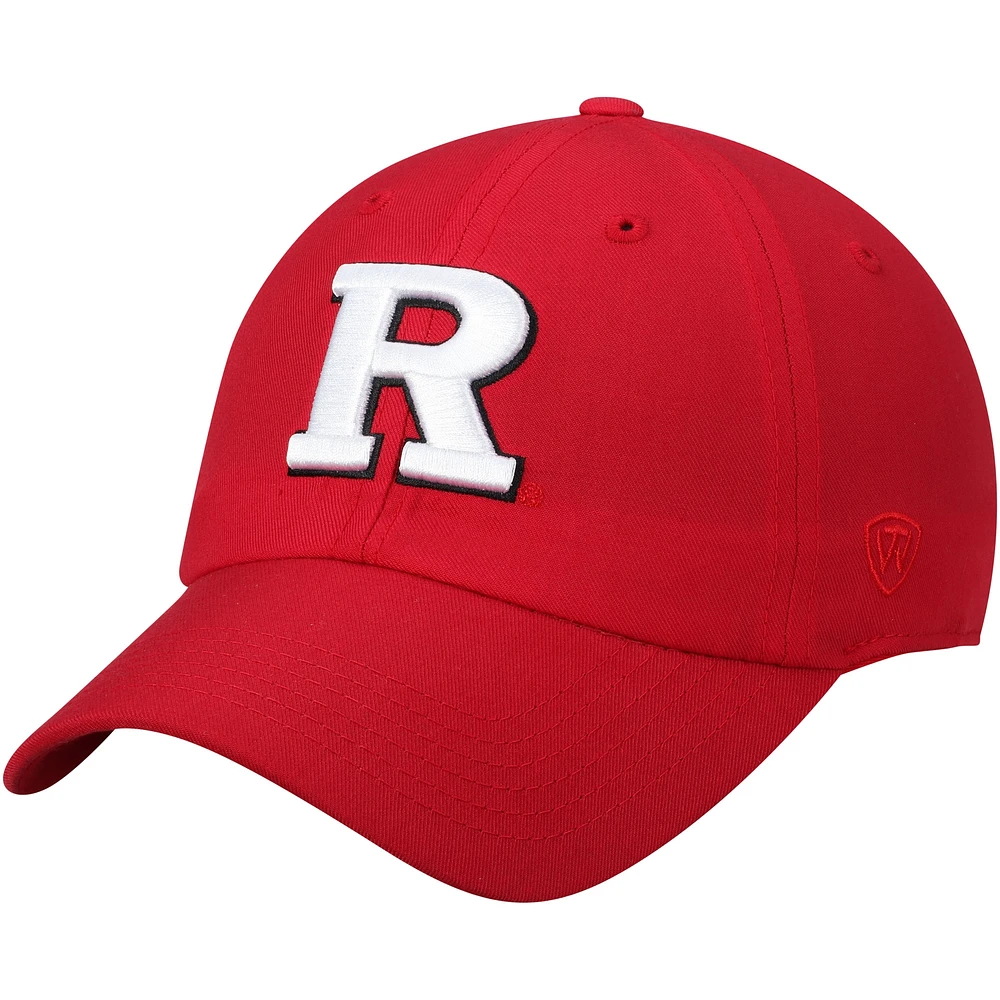 Top of the World Scarlet Rutgers Scarlet Knights Casquette ajustable avec logo principal pour hommes