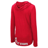 Women's Colosseum Scarlet Rutgers Knights My Lover Lightweight Hooded Long Sleeve T-Shirt