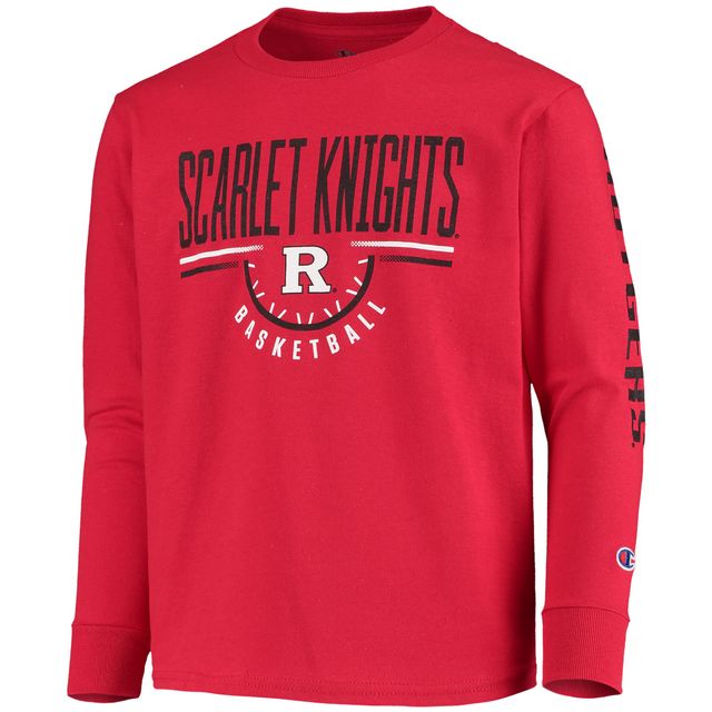 Champion de la jeunesse Scarlet Rutgers Knights Basketball T-shirt à manches longues