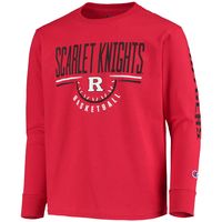 Youth Champion Scarlet Rutgers Knights Basketball Long Sleeve T-Shirt