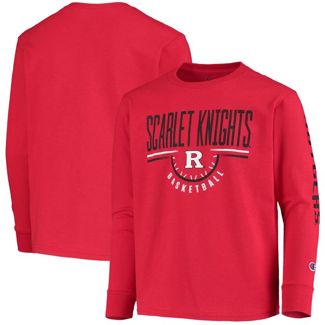 Champion de la jeunesse Scarlet Rutgers Knights Basketball T-shirt à manches longues