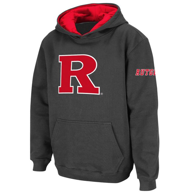 Youth Stadium Athletic Charcoal Rutgers Scarlet Knights Sweat à capuche avec grand logo