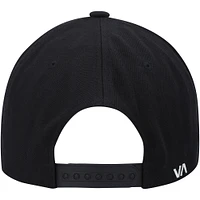 Casquette Snapback RVCA en sergé II noir/blanc pour hommes