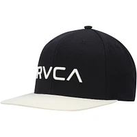 Men's RVCA Black/White Twill II Snapback Hat