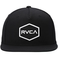 Men's RVCA Black Commonwealth Adjustable Snapback Hat