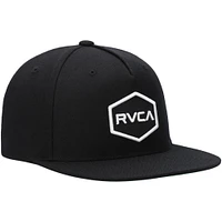 Men's RVCA Black Commonwealth Adjustable Snapback Hat