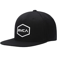 Men's RVCA Black Commonwealth Adjustable Snapback Hat