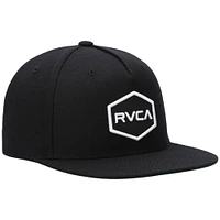 Casquette Snapback du Commonwealth noir RVCA pour hommes - Chapeau