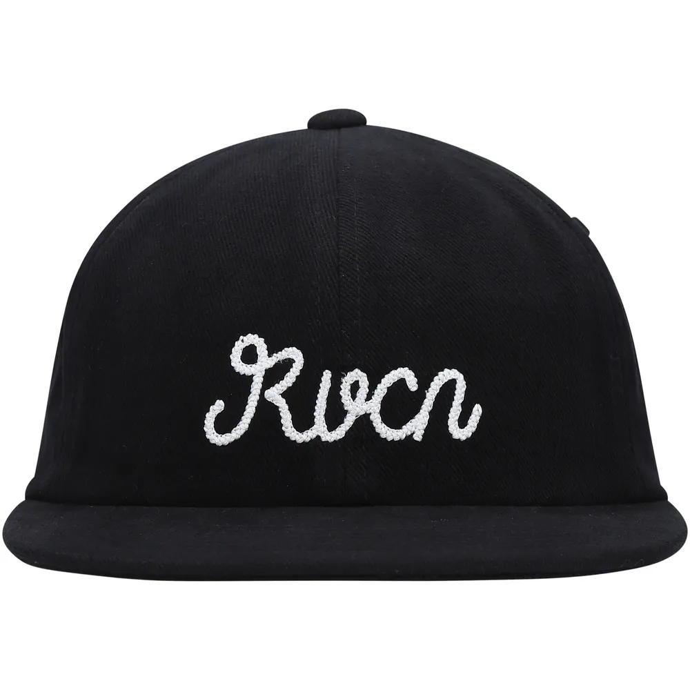 Men's RVCA Black Evan Mock Sorry Snapback Hat