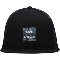 Men's RVCA Black VA ATW Print Trucker Snapback Hat