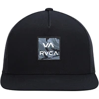 Casquette Snapback de camionneur imprimée RVCA noire avec mot-symbole VA ATW pour hommes