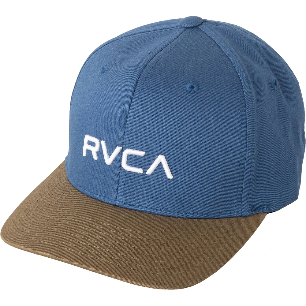 Mot-symbole bleu/gris RVCA pour hommes - Casquette Flex