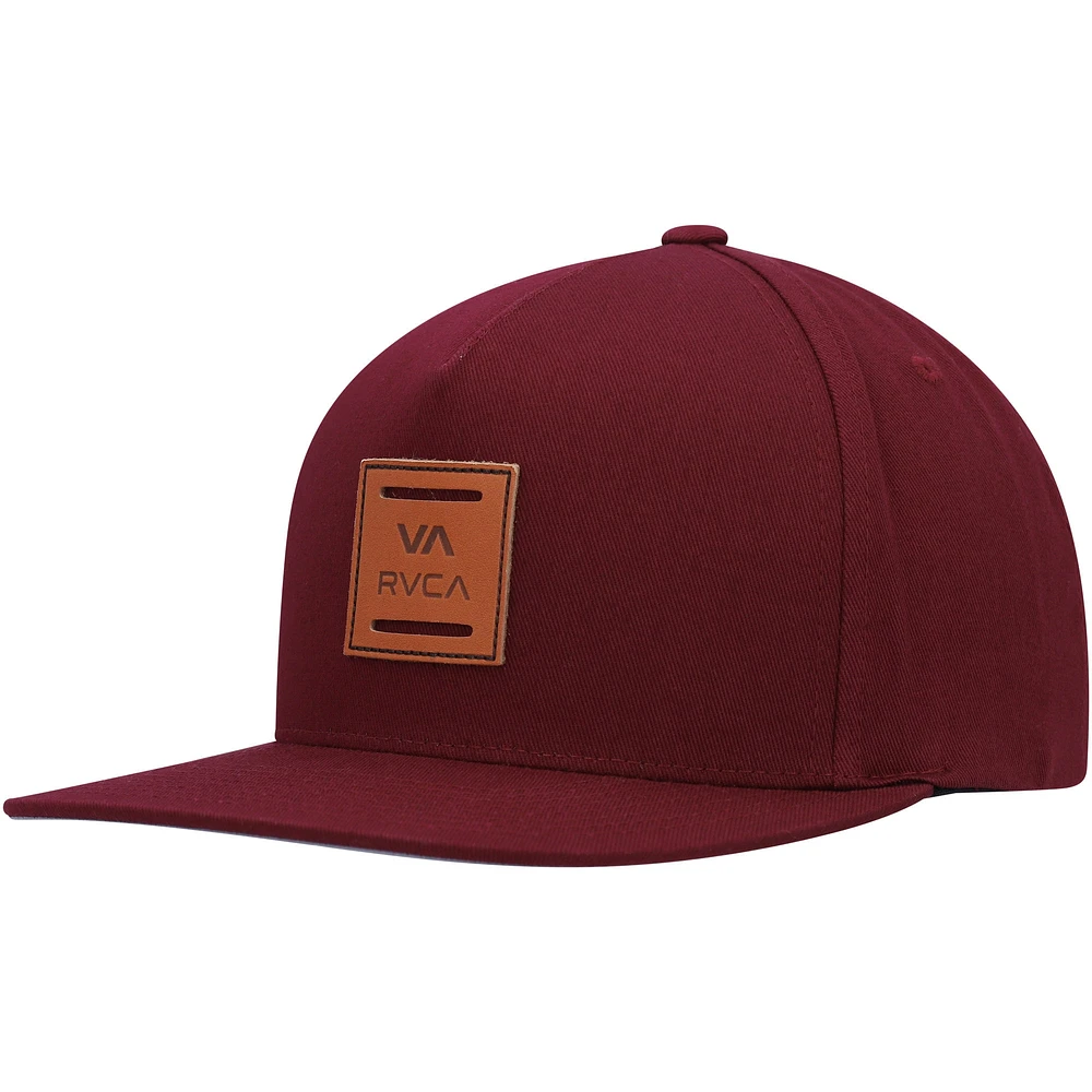 Casquette RVCA Burgundy VA All The Way Snapback pour hommes