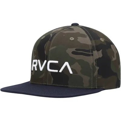 Casquette Snapback RVCA Camo/Navy Twill II pour homme