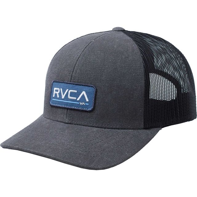 RVCA Charcoal Logo Ticket Trucker III pour homme - Casquette Snapback