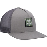 Casquette Snapback de camionneur imprimée RVCA gris avec mot-symbole VA ATW pour hommes