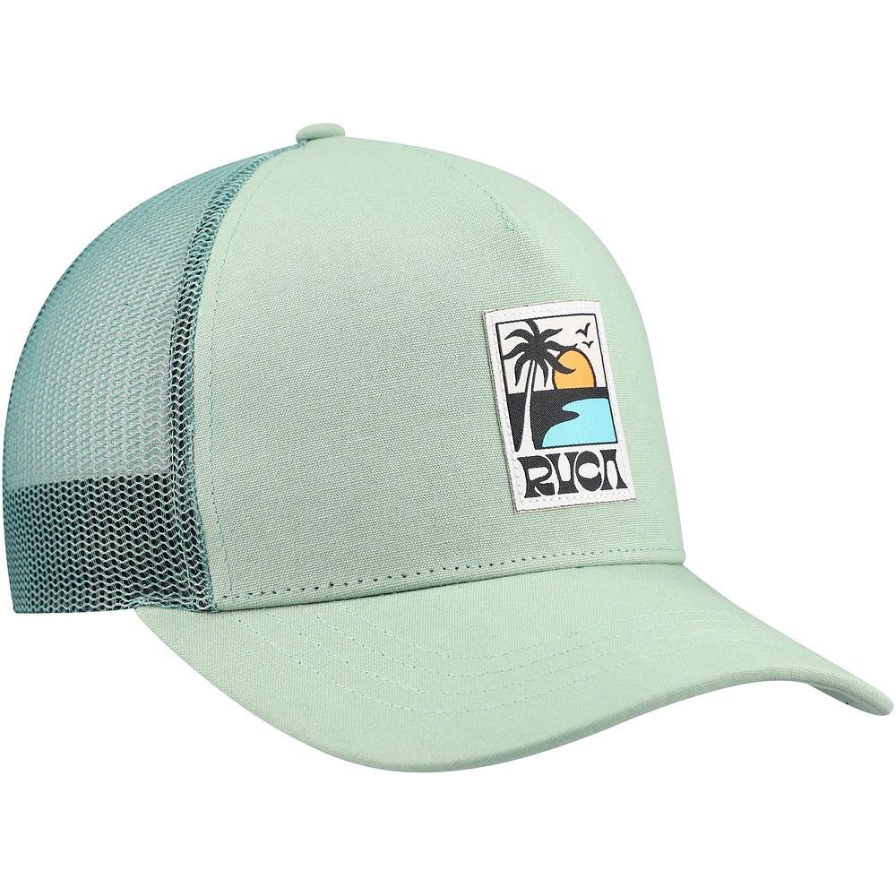 Men's RVCA Green Palm Set Trucker Snapback Hat