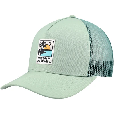 Men's RVCA Green Palm Set Trucker Snapback Hat