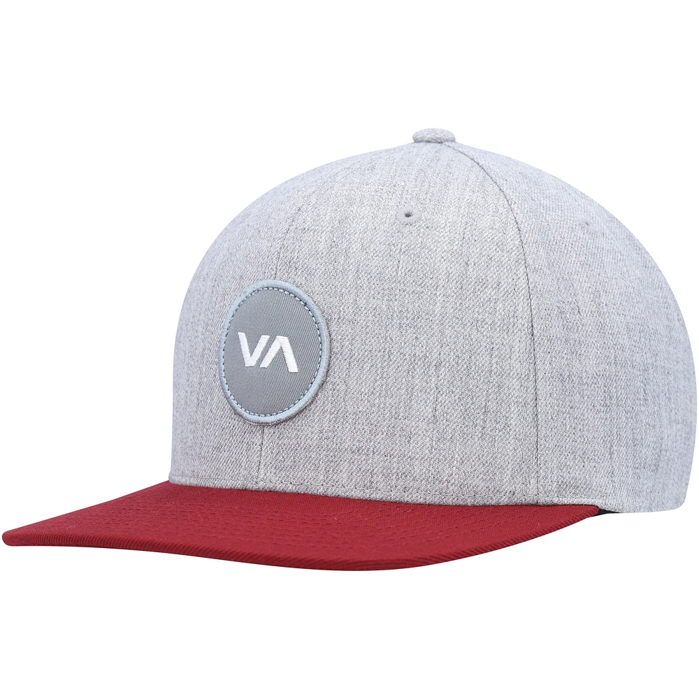 Men's RVCA Heather Gray/Red Patch Adjustable Snapback Hat