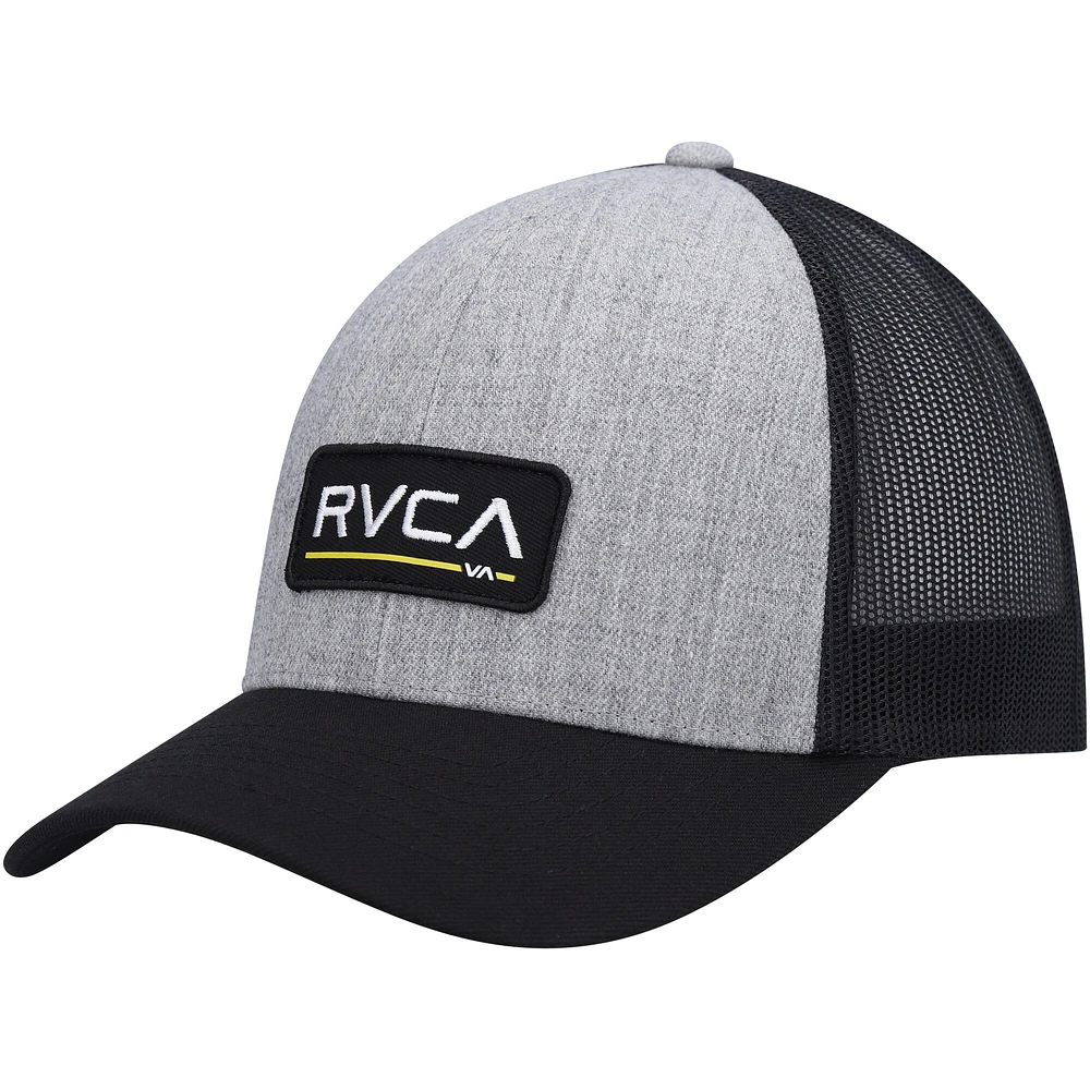 RVCA Homme Gris Chiné/Noir Logo Ticket Trucker III - Casquette Snapback