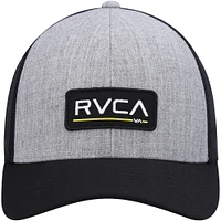 RVCA Homme Gris Chiné/Noir Logo Ticket Trucker III - Casquette Snapback