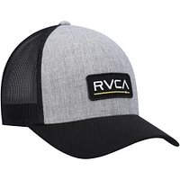 RVCA Homme Gris Chiné/Noir Logo Ticket Trucker III - Casquette Snapback