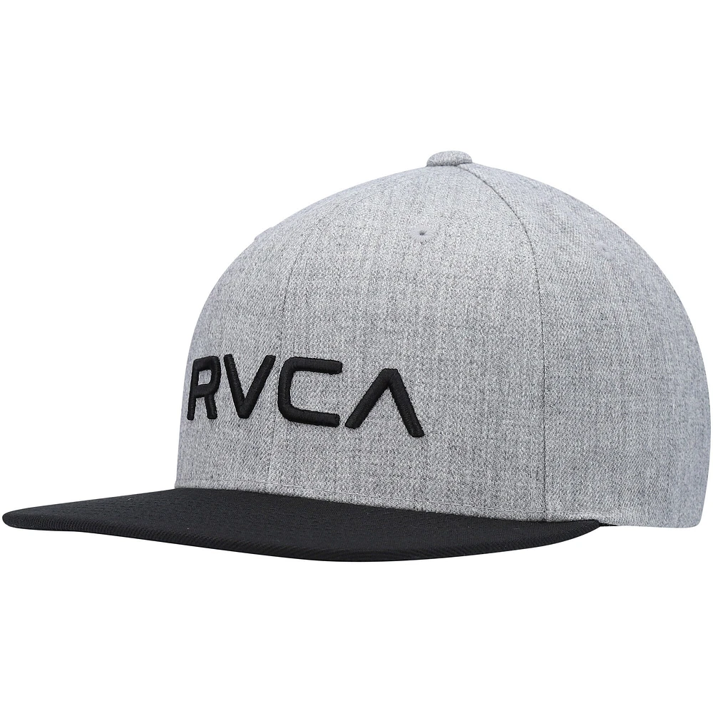 Hommes RVCA Heathered Grey/Black Twill II - Casquette Snapback