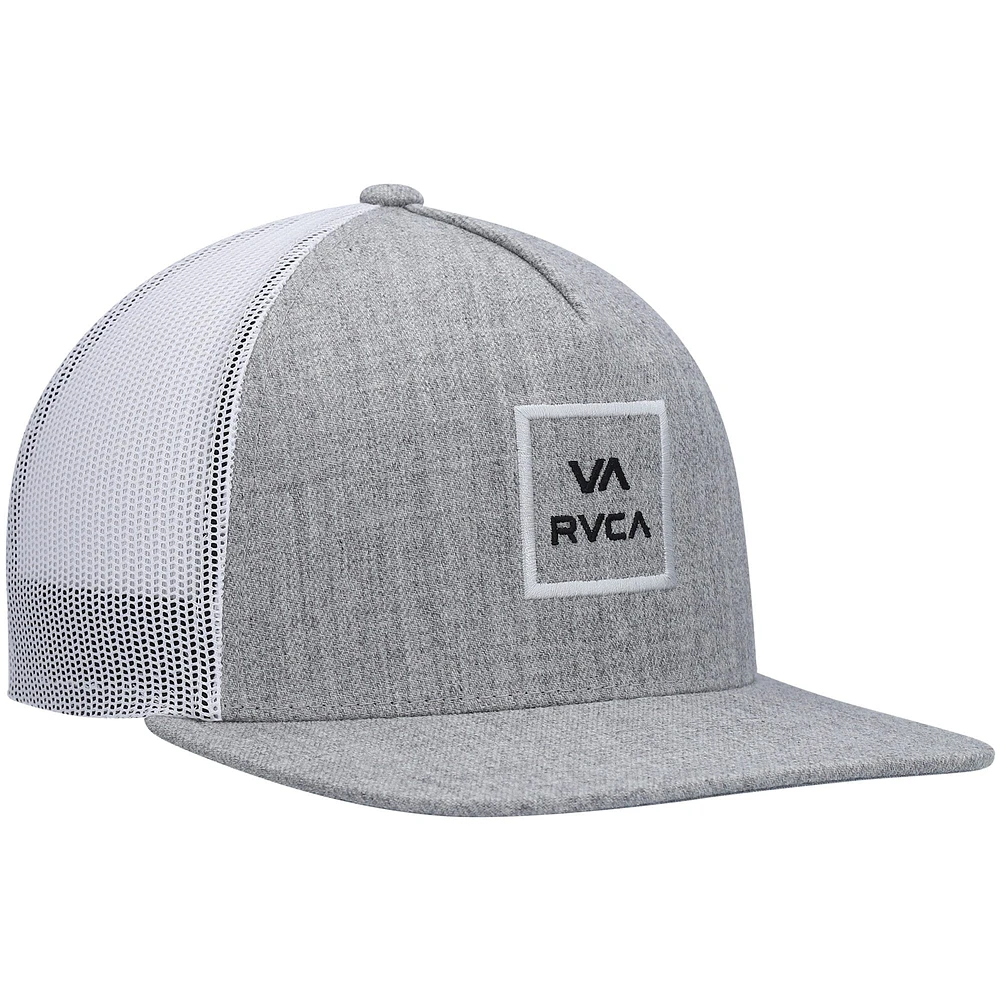 Men's RVCA Heathered Gray All the Way Trucker Snapback Hat