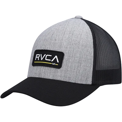 Men's RVCA Heathered Gray HYL Ticket III Trucker Snapback Hat