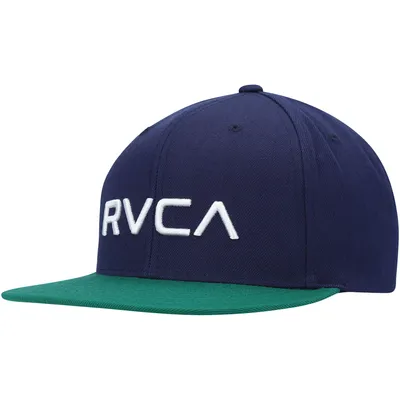 RVCA Logo Twill II Snapback Hat - Navy/Green