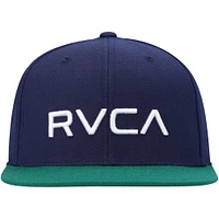 Men's RVCA Navy/Green Twill II - Snapback Hat