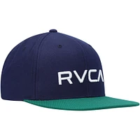 Hommes RVCA Navy/Green Twill II - Casquette Snapback