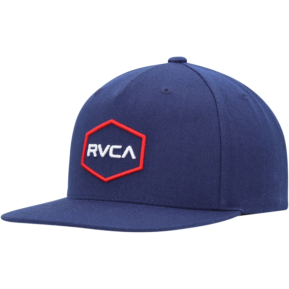 Men's RVCA Navy Commonwealth Snapback Hat