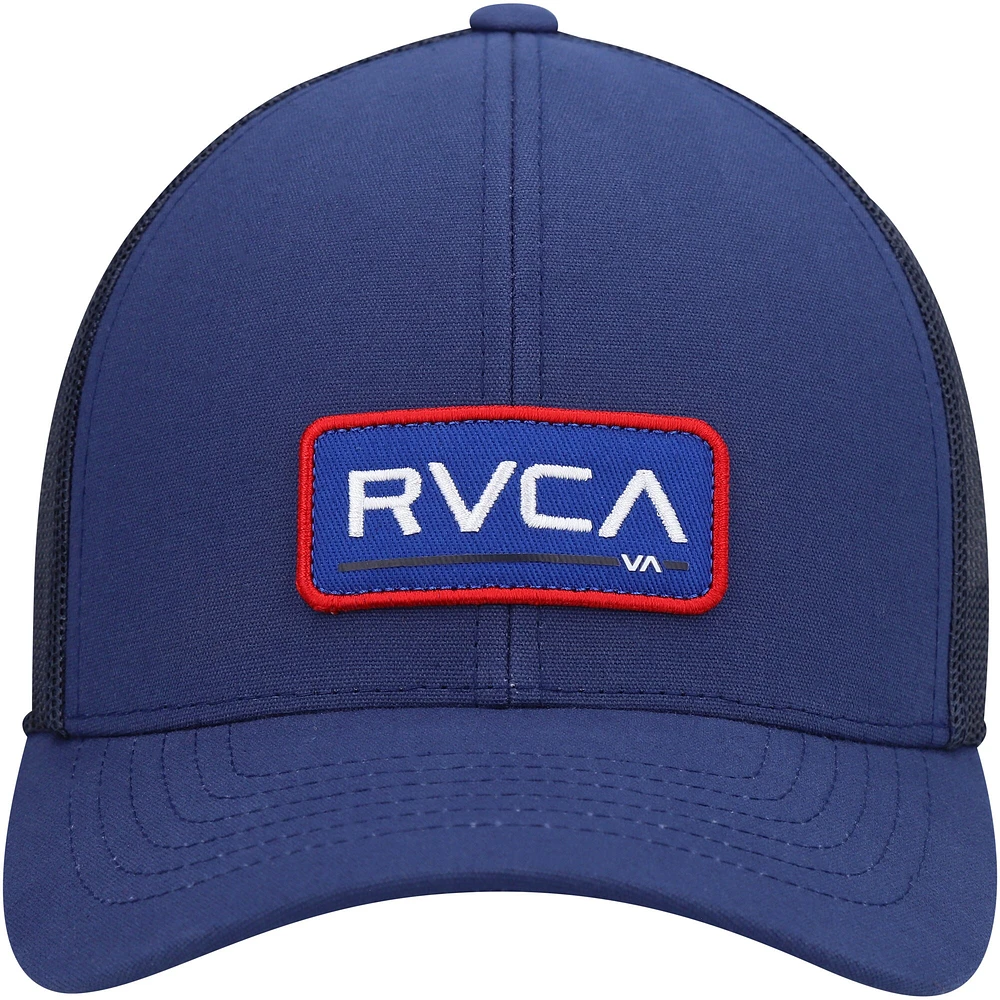 RVCA Navy Logo Ticket Trucker III pour homme - Casquette Snapback