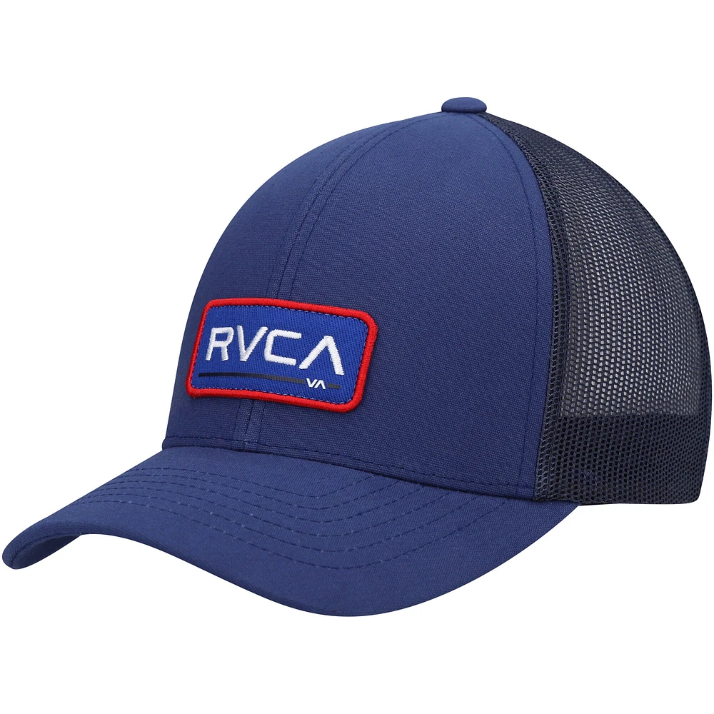 RVCA Navy Logo Ticket Trucker III pour homme - Casquette Snapback