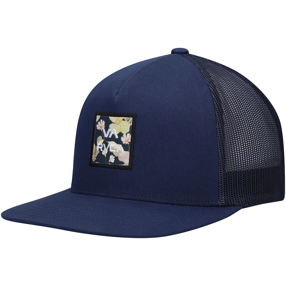 Casquette Snapback de camionneur imprimée RVCA Navy Wordmark VA ATW pour hommes