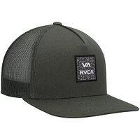 Men's RVCA Olive Wordmark VA ATW Print Trucker Snapback Hat