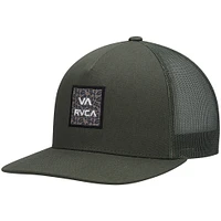 Men's RVCA Olive Wordmark VA ATW Print Trucker Snapback Hat