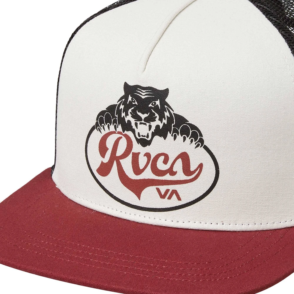 Men's RVCA White/Red Prowl Foam Front Trucker Snapback Hat