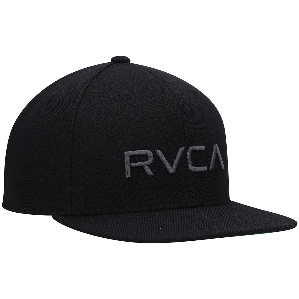 Youth RVCA Black Logo Twill Snapback Hat