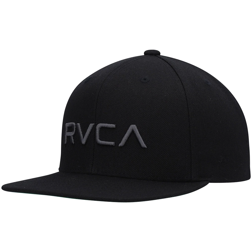 Youth RVCA Black Logo Twill Snapback Hat