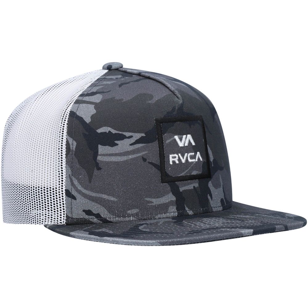 Youth RVCA Camo/White VA All The Way Trucker - Snapback Hat