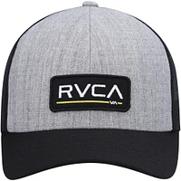 Youth RVCA Heather Gray/Black Ticket Trucker III Snapback Hat