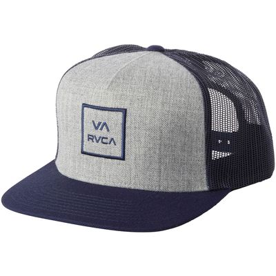 Youth RVCA Heathered Gray/Navy VA All The Way Trucker - Snapback Hat