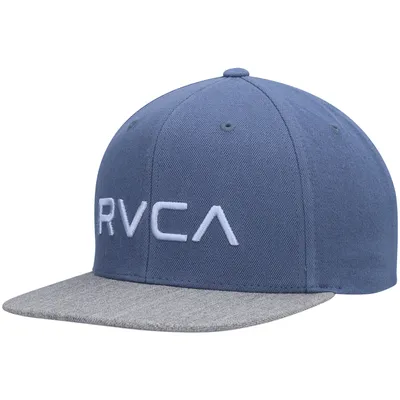 Youth RVCA Light Blue/Heathered Gray Twill Snapback Hat