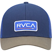 Youth RVCA Navy/Tan Ticket Trucker III Snapback Hat