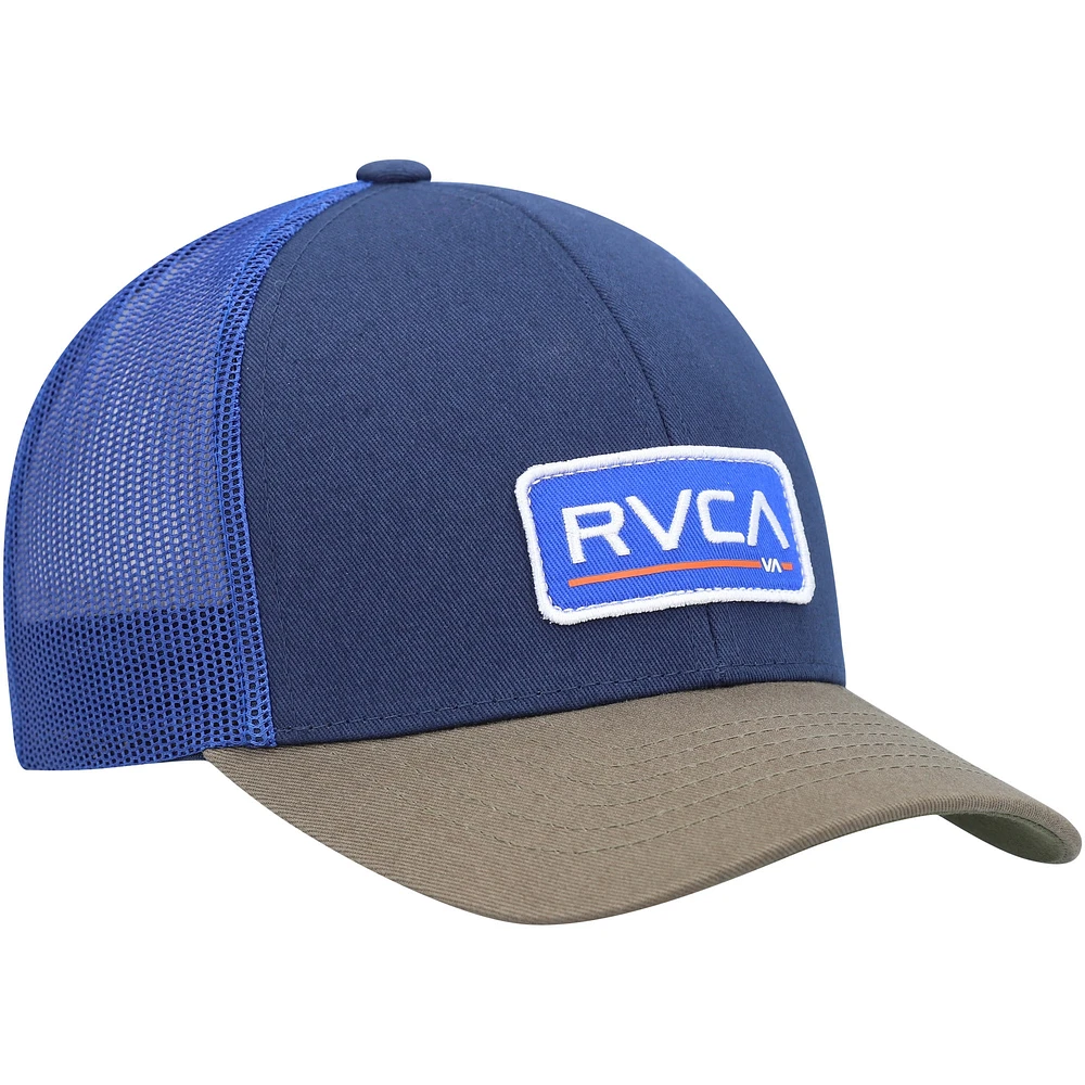 Youth RVCA Navy/Tan Ticket Trucker III Snapback Hat