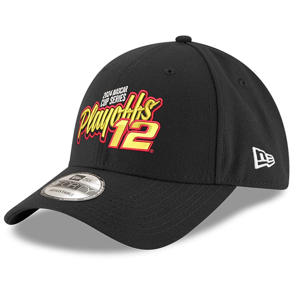 Casquette ajustable 9FORTY pour homme New Era noire Ryan Blaney 2024 NASCAR Cup Series Playoffs