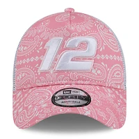 Men's New Era  Pink Ryan Blaney 9FORTY A-Frame Trucker Paisley Adjustable Hat