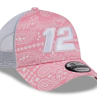 Men's New Era  Pink Ryan Blaney 9FORTY A-Frame Trucker Paisley Adjustable Hat